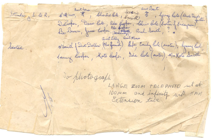 1906 photo notes